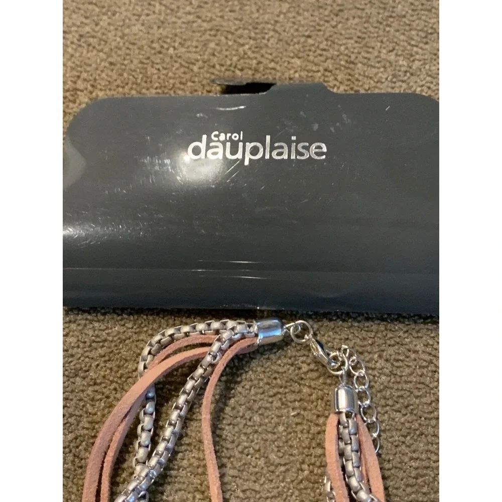 5 Strand Silver/Peach Carol Dauplaise Necklace New (TD)
